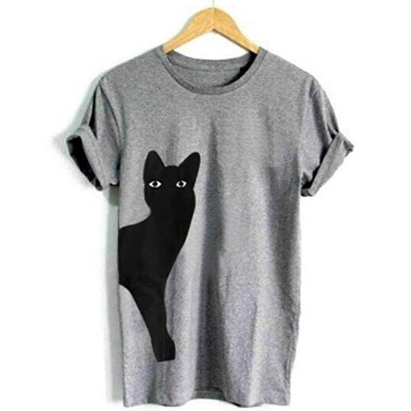Tops - Sneaky Kitty Short Sleeve Tee